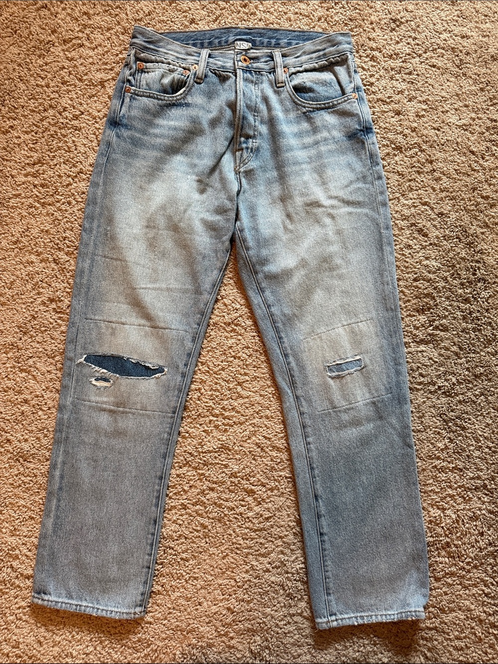 NSF Light Blue Distressed Relaxed Jeans